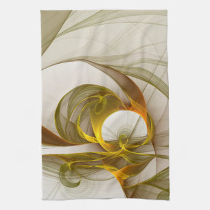Moderne Abstracte Kleuren van Edele Metalen Fracta Theedoek