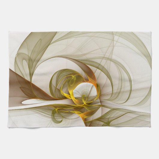 Moderne Abstracte Kleuren van Edele Metalen Fracta Theedoek (Horizontaal)