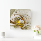 Moderne Abstracte Kleuren van Edele Metalen Fracta Vierkante Klok (Huis)