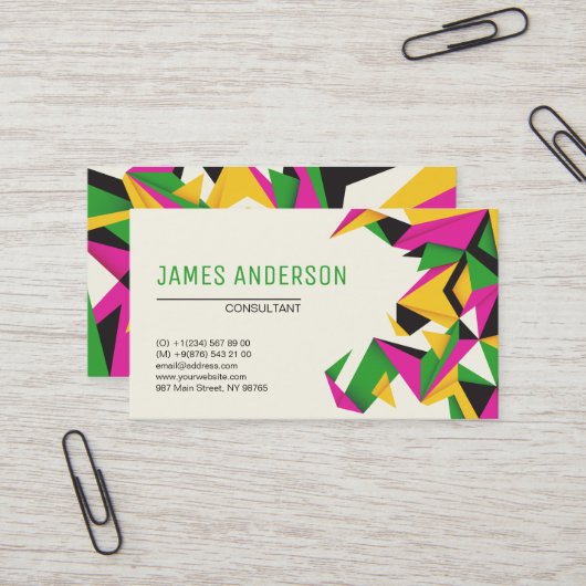Moderne Abstracte kleuren Visitekaartje (Voorkant / Achterkant in situ)