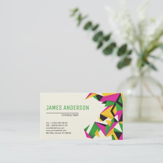 Moderne Abstracte kleuren Visitekaartje (Staand voorkant)