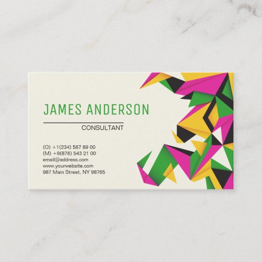 Moderne Abstracte kleuren Visitekaartje (Voorkant)