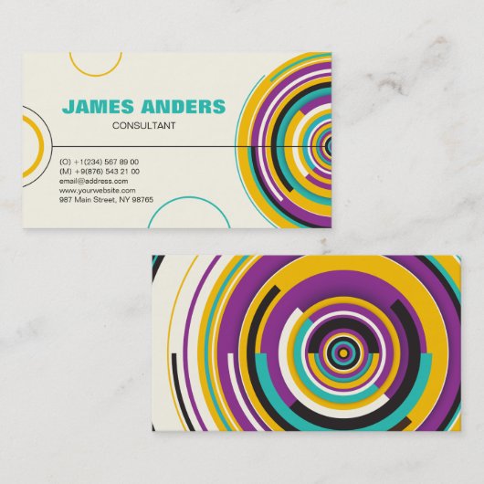 Moderne Abstracte kleuren Visitekaartje (Voorkant / Achterkant)