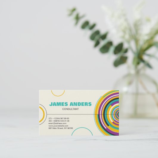 Moderne Abstracte kleuren Visitekaartje (Staand voorkant)