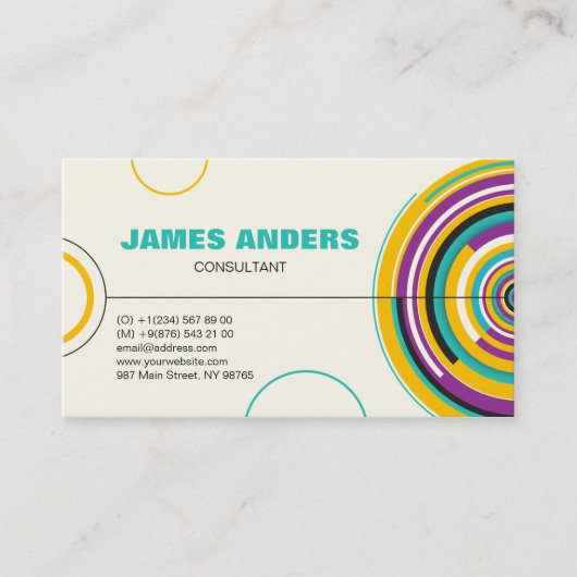 Moderne Abstracte kleuren Visitekaartje (Voorkant)