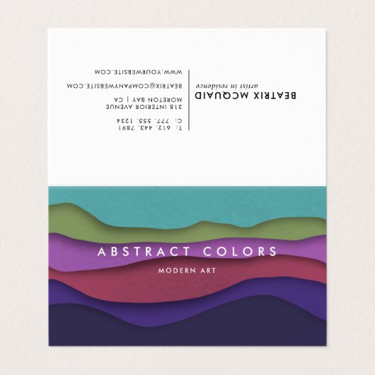 Moderne Abstracte kleurengolven Visitekaartje (Buitenkant ongevouwen)