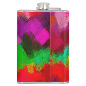 Moderne Abstracte kleurenspenseelstreek Heupfles (Achterkant)