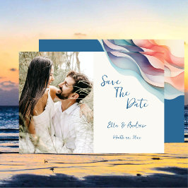 Moderne Abstracte Kleurgolf, Foto Save The Date