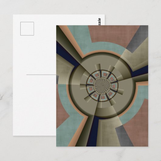 Moderne Abstracte Kleurharmonie Fractale Kunst Gra Briefkaart (Voorkant / Achterkant)