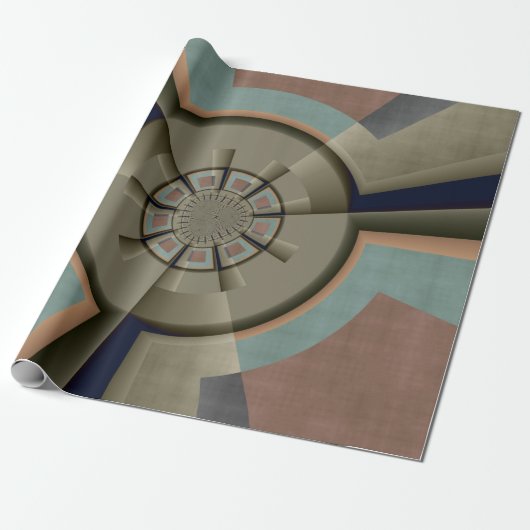 Moderne Abstracte Kleurharmonie Fractale Kunst Gra Cadeaupapier (Uitgerold)