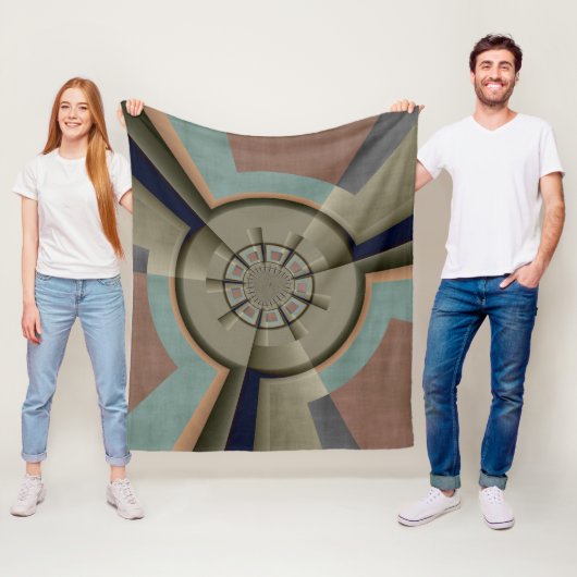 Moderne Abstracte Kleurharmonie Fractale Kunst Gra Fleece Deken (In situ)