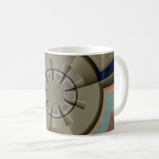 Moderne Abstracte Kleurharmonie Fractale Kunst Gra Koffiemok (Voorkant rechts)