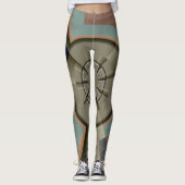 Moderne Abstracte Kleurharmonie Fractale Kunst Gra Leggings (Voorkant)