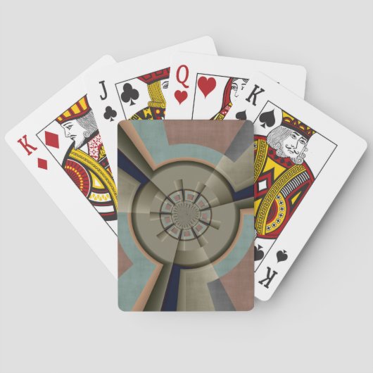Moderne Abstracte Kleurharmonie Fractale Kunst Gra Pokerkaarten (Achterkant)
