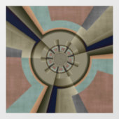 Moderne Abstracte Kleurharmonie Fractale Kunst Gra Raamsticker (Vel)