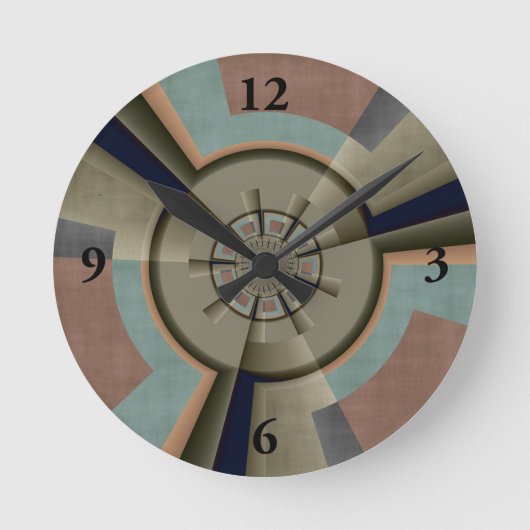 Moderne Abstracte Kleurharmonie Fractale Kunst Gra Ronde Klok (Voorkant)