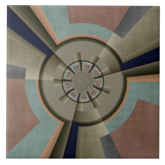 Moderne Abstracte Kleurharmonie Fractale Kunst Gra Tegeltje (Voorkant)