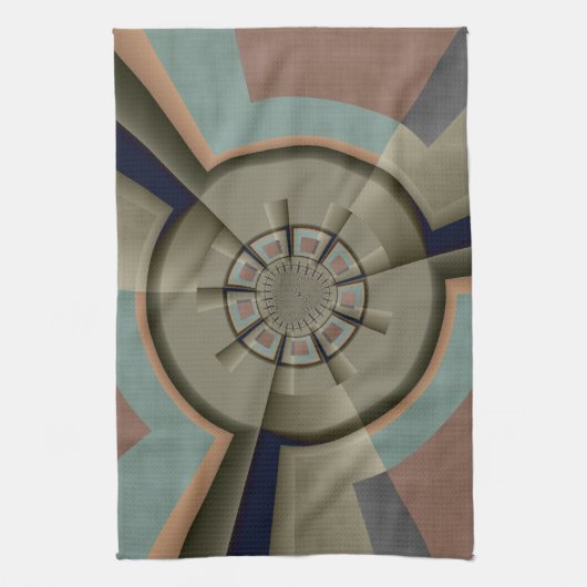 Moderne Abstracte Kleurharmonie Fractale Kunst Gra Theedoek (Verticaal)