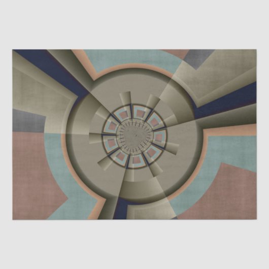 Moderne Abstracte Kleurharmonie Fractale Kunst Gra Tissuepapier (Voorkant)