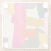 Moderne Abstracte kleurloze kleurenblokken Glazen Onderzetter (Achterkant)