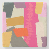 Moderne Abstracte kleurloze kleurenblokken Stenen Onderzetter (Voorkant)