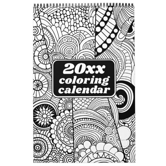 Moderne Abstracte kleurpatronen - Zwart Wit Kalender (Hoes)