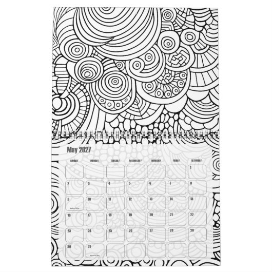 Moderne Abstracte kleurpatronen - Zwart Wit Kalender (Mei 2027)