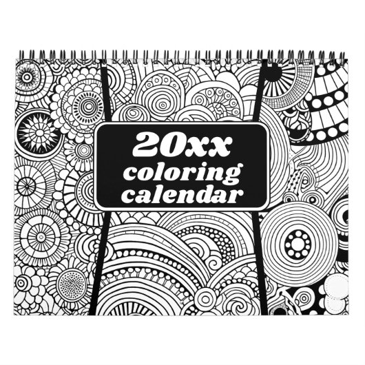 Moderne Abstracte kleurpatronen - Zwart Wit Kalender (Hoes)