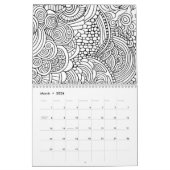Moderne Abstracte kleurpatronen - Zwart Wit Kalender (Mar 2026)