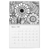Moderne Abstracte kleurpatronen - Zwart Wit Kalender (Feb 2027)