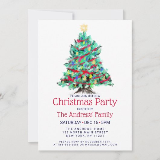 Moderne Abstracte kleurrijke gedecormeerde kerst m Kaart (Voorkant)