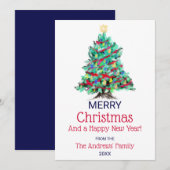 Moderne Abstracte kleurrijke gedecormeerde Kerstmi Feestdagenkaart (Voorkant / Achterkant)