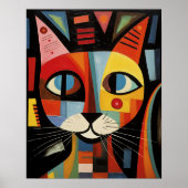 Moderne Abstracte Kleurrijke Kattenwandkunst Poster (Voorkant)