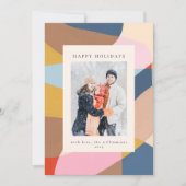 Moderne Abstracte Kleurrijke Kerstfoto Feestdagenkaart (Voorkant)