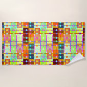 Moderne Abstracte kleurrijke keukenhanddoek Strandlaken (Voorkant)