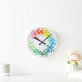 Moderne Abstracte kleurrijke kunsten Blanco Sjablo Ronde Klok (Huis)