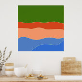 Moderne Abstracte, kleurrijke landschap midden eeu Poster (Keuken)