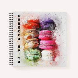 Moderne Abstracte kleurrijke Macaron Naam Notitieb Notitieboek