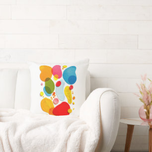Moderne Abstracte Kleurrijke Organische Vormen Pop Kussen