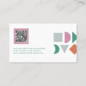 Moderne abstracte kleurrijke QR-code Visitekaartje (Achterkant)