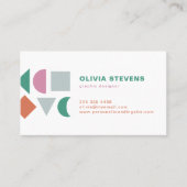 Moderne abstracte kleurrijke QR-code Visitekaartje (Voorkant)