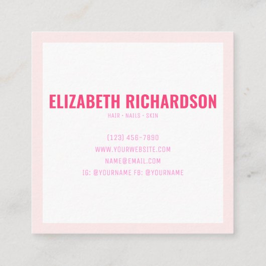 Moderne Abstracte Kleurrijke Rainbow Make-up Huidn Vierkante Visitekaartje (Achterkant)