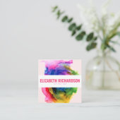 Moderne Abstracte Kleurrijke Rainbow Make-up Huidn Vierkante Visitekaartje (Staand voorkant)