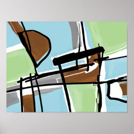 Moderne Abstracte kleurrijke schilderkunst uit de Poster