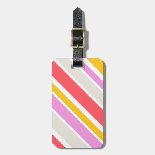 Moderne Abstracte kleurrijke strepen Bagagelabel (Voorkant verticaal)