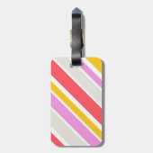 Moderne Abstracte kleurrijke strepen Bagagelabel (Achterkant verticaal)