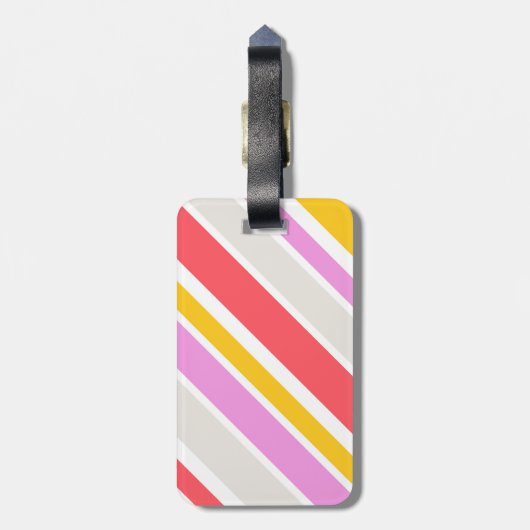 Moderne Abstracte kleurrijke strepen Bagagelabel (Achterkant verticaal)