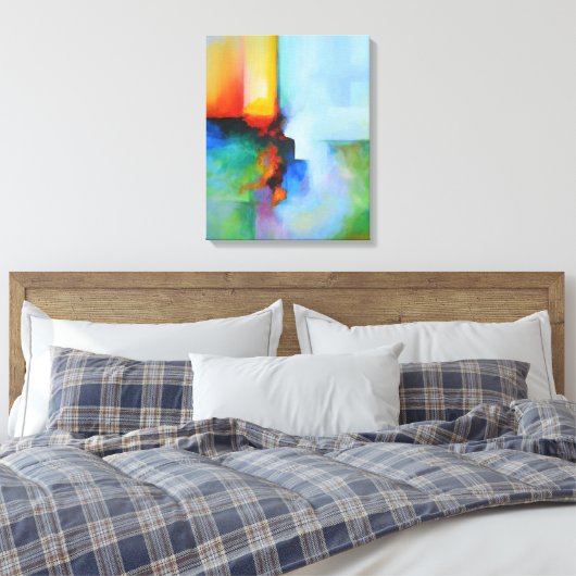 Moderne Abstracte kleurrijke verf Canvas Afdruk (Insitu (Slaapkamer))