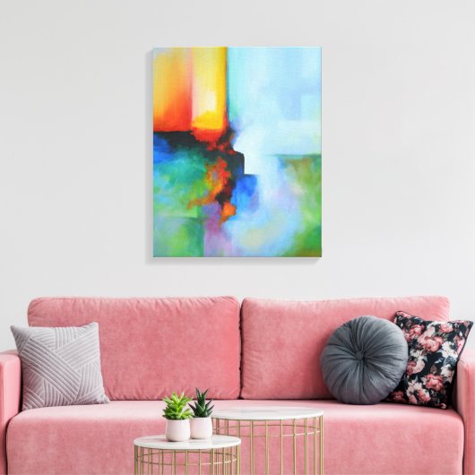 Moderne Abstracte kleurrijke verf Canvas Afdruk (Insitu (Woonkamer))