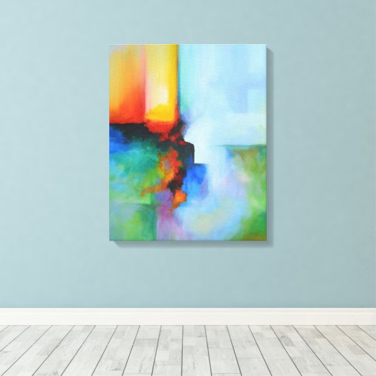 Moderne Abstracte kleurrijke verf Canvas Afdruk (Insitu (Houten vloer))